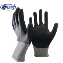 NMSAFETY 18g nylon and HPPE and steel wire coating  nitrile foam glove